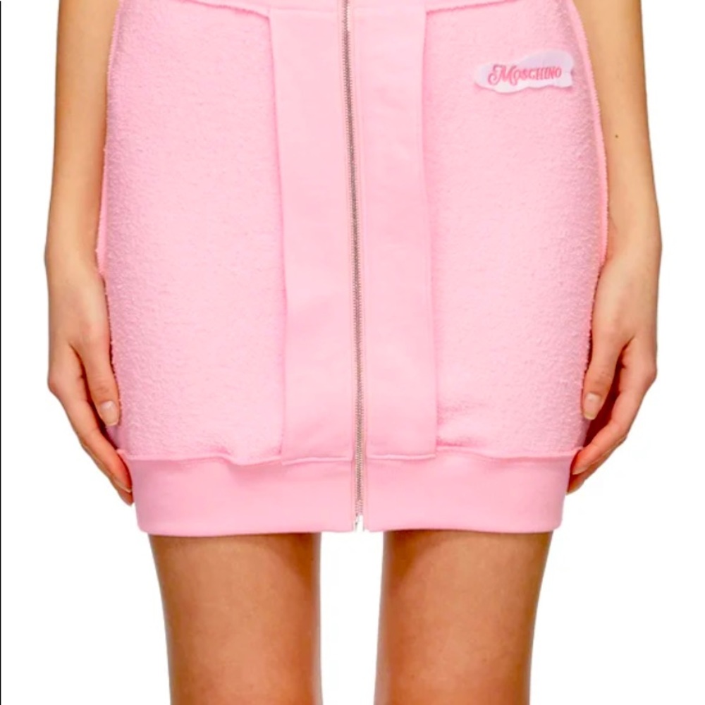 NWT Moschino soft pink terry mini skirt